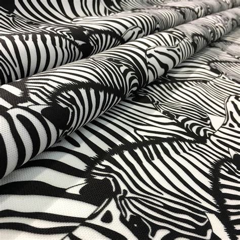 Zebra Print Fabric by the Yard Black and White Zebra Herd | Etsy