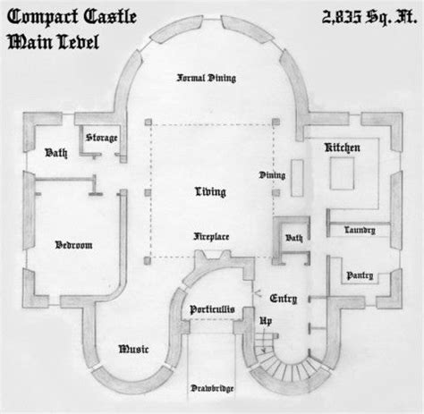 Compact Castle floor one | Castle floor plan, Castle plans, Castle house plans