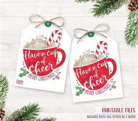 PRINTABLE Christmas Coffee Gift Tags Teacher Gift Tags | Etsy