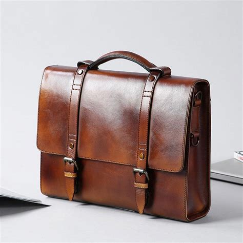 Leather Mens Cool Messengers Bag Large Briefcase Work Bag Business Bag