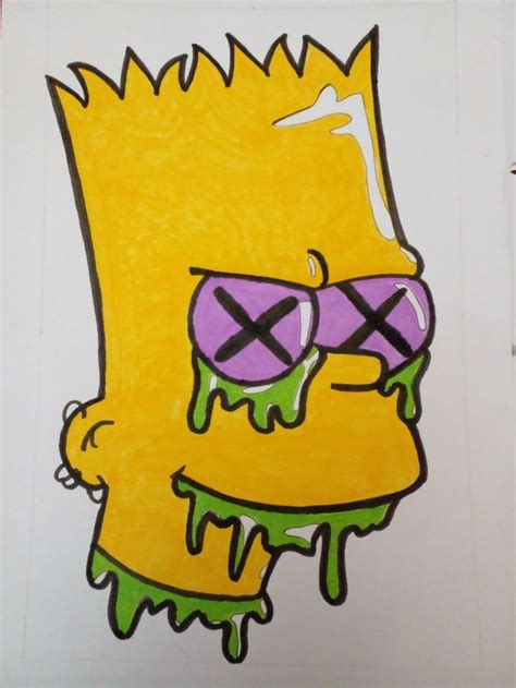 Bart Simpson | Graffiti drawing, Easy graffiti drawings, Mini canvas art