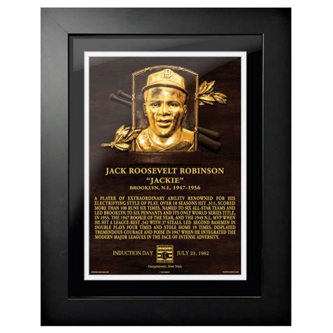 Jackie Robinson Baseball Hall of Fame 18 x 14 Framed Plaque Art