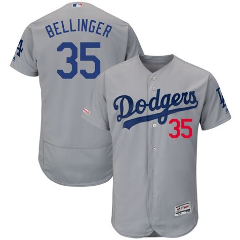 Men's Los Angeles Dodgers Cody Bellinger Majestic Gray Flexbase ...