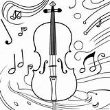 Cute Cello With Musical Notes Coloring Page 42803 34339 sketch template