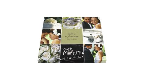 Wedding Collage Wrapped Canvas - Custom Color | Zazzle