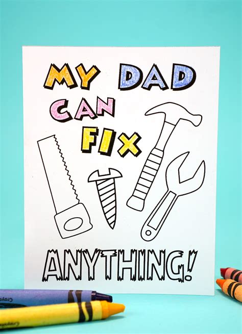 Printable Father's Day Card + Coloring Page - Happiness is Homemade