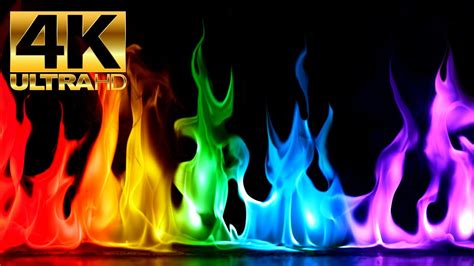 Beautiful Rainbow Flames in 4K UHD! (12 Hours) - YouTube