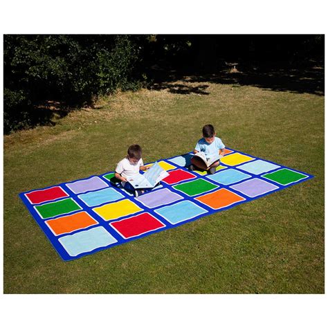 Rainbow Rectangular Outdoor Play Placement Mat