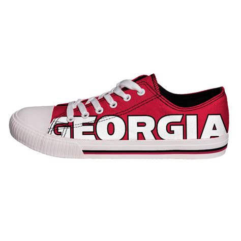 Georgia Bulldogs NCAA Mens Low Top Big Logo Canvas Shoes