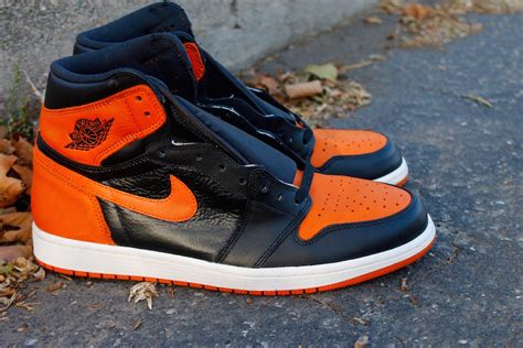 Air Jordan 1 Black Orange Shattered Backboard Custom - Sneaker Bar Detroit