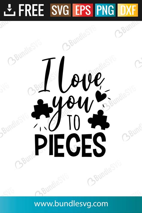 I Love You To Pieces SVG Cut Files Free Download | BundleSVG.com