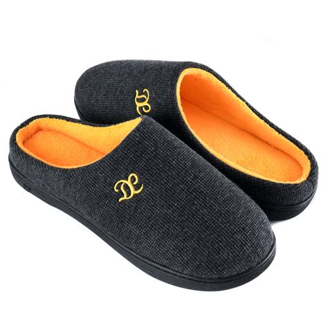 DL Mens Memory Foam House Slippers Slip on, Comfy Soft Indoor Home ...