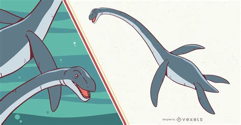 Plesiosaurus Dinosaur Illustration Vector Download