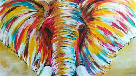 Colorful Elephant art, abstract acrylic painting - YouTube | Elephant ...