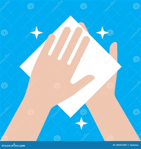 Wipe Your Hands with a Napkin. Hand Cleaning Icon Stock Vector ...