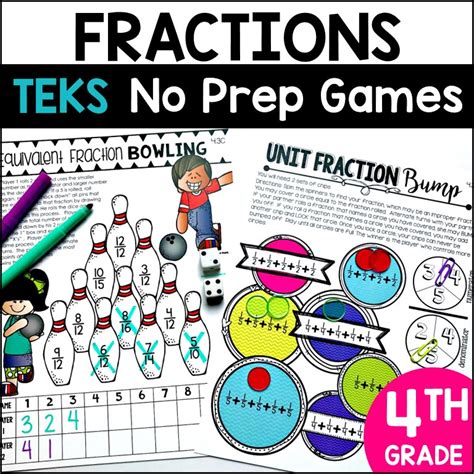 4th Grade Fraction No Prep Games - Marvel Math