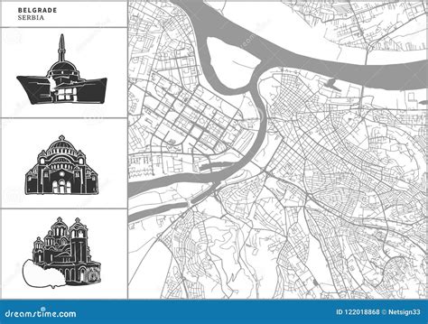 Map Of The City Of Belgrade, Serbia Vector Illustration | CartoonDealer ...