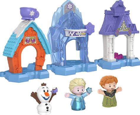 Disney Frozen Snowflake Village Set by Fisher-Price Little People, 3 Multi – One-Touch Top Tred Toys