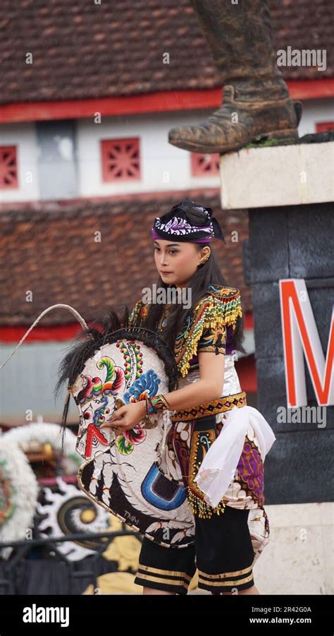 Jaranan dance, a traditional dance from Java. Jaranan comes from jaran which means horse Stock ...