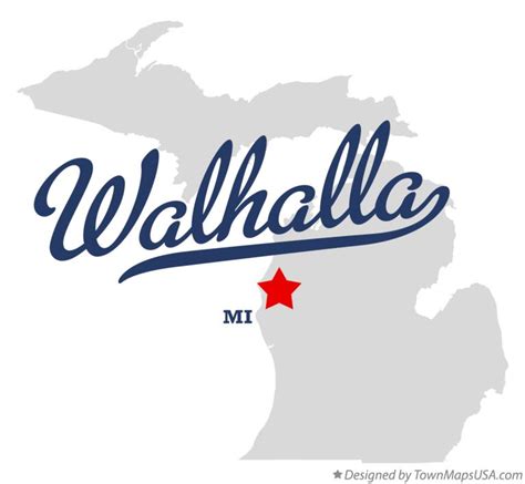 Map of Walhalla, MI, Michigan