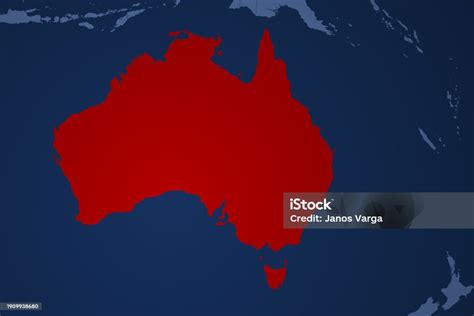 Oceania Map Series With Australia Blue Stock Illustration - Download Image Now - Abstract ...