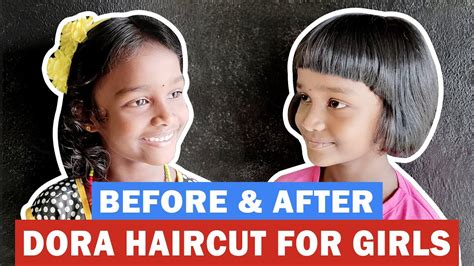 EASY AND CUTE DORA HAIRCUT FOR GIRLS | Chinnukutty Vlogs - YouTube