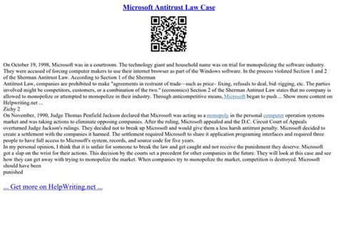 Microsoft Antitrust Law Case | PPT