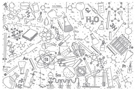 Premium Vector | Hand drawn chemistry vector doodle set.