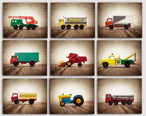 ON SALE Vintage Matchbox Work Trucks Set of Nine Photo