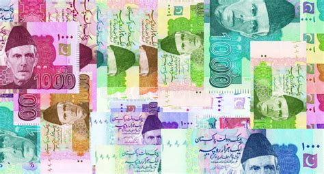 Pakistani Rupee 1000 PKR Banknotes Abstract Color Mosaic Pattern Stock ...