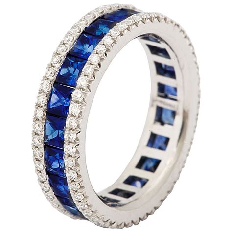 Sapphire Diamond Platinum Eternity Band Ring at 1stDibs | diamond eternity bands bal harbour ...