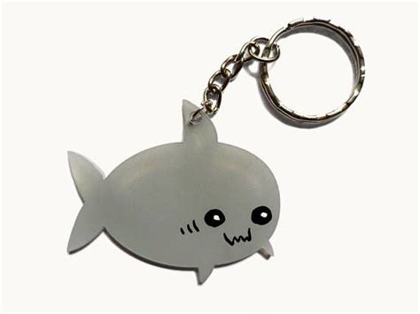 Cute Sharky Keychain Animal Keychain Acrylic Charm Kawaii | Handmade ...