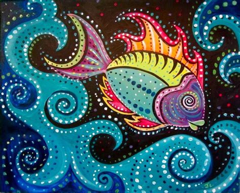 Fish art by Carla Mcgee on Art...ocean, beach | Aboriginal art, Art