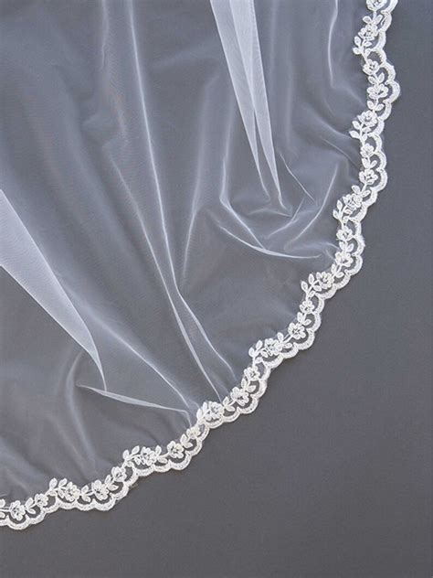 Lace Wedding Veil Floral Bridal Veil Ivory Lace Veil - Etsy