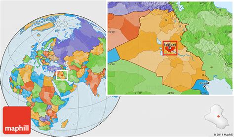Political Location Map of Baghdad