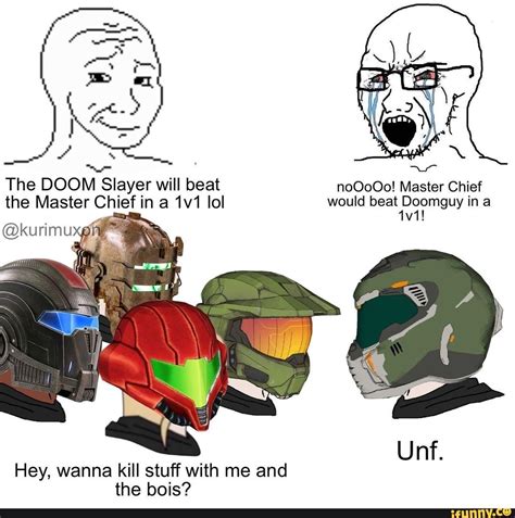 The DOOM Slayer will beat noQoOo! Master Chief the Master Chief in a lol would beat Doomguy ina ...