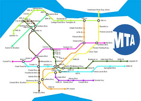 Subway Map Of Queens - Time Zones Map