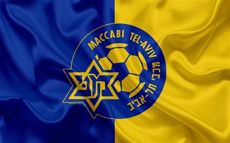 Download wallpapers Maccabi Tel Aviv FC, 4k, Israeli football club, emblem, logo, Ligat haAl ...