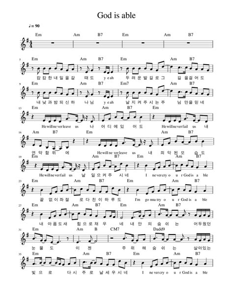 God is able Sheet music for Piano (Solo) | Musescore.com