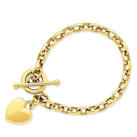 Heart Charm Toggle Bracelet in 14K Gold - 7.5" | Zales