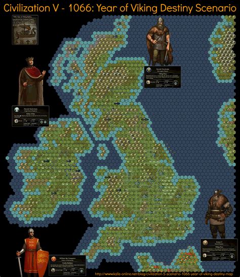 Civilization 5 Scenario 1066: Year of Viking Destiny Map