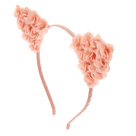 Blush Pink Flower Cat Ears Headband | Icing US