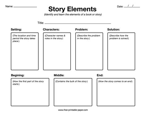 Story Elements Graphic Organizer – Free-printable-paper.com