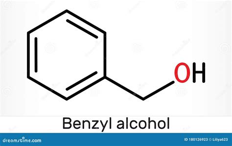 Benzyl Alcohol, C7H8O Molecule. It Is Aromatic Alcohol, Is Used As ...