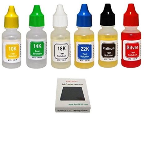 PuriTEST - Acid Test Kit Gold 10K 14K 18K 22K Silver Platinum Testing ...