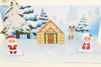 Santa's House Scene 3D Craftivity by Creative Lab | TPT