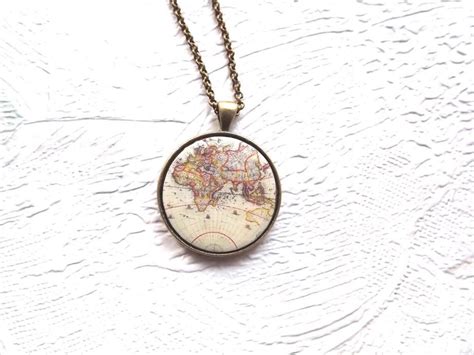 World Necklace World map necklace Map necklace Travel the | Etsy