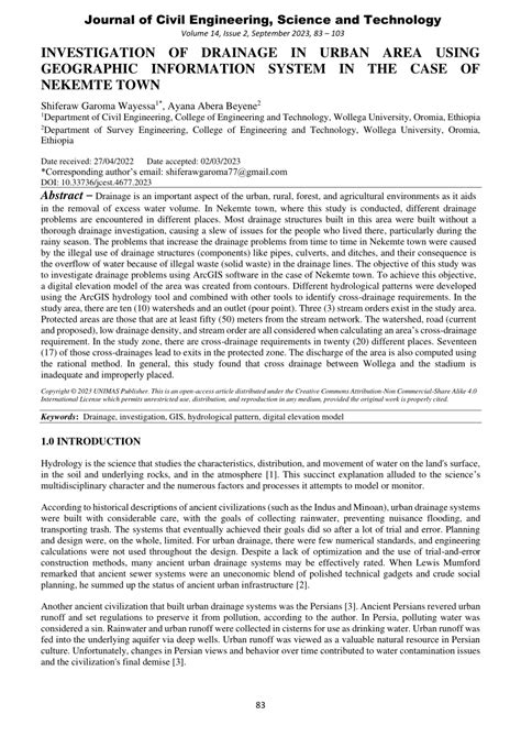 (PDF) INVESTIGATION OF DRAINAGE IN URBAN AREA USING GEOGRAPHIC INFORMATION SYSTEM IN THE CASE OF ...