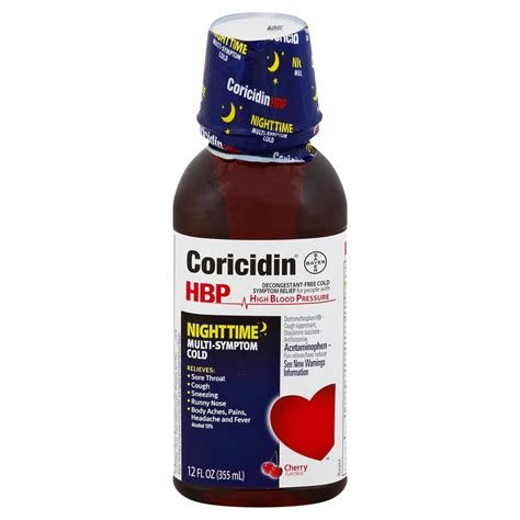 Coricidin HBP Night Time Multi-Symptom Cold Cherry Liquid - Shop Cough, Cold & Flu at H-E-B