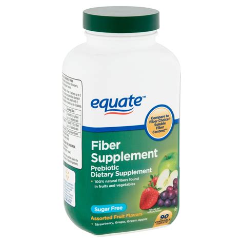 Equate Fiber Supplement Assorted Fruit Flavors Chewable Tablets, 90 Count - Walmart.com ...